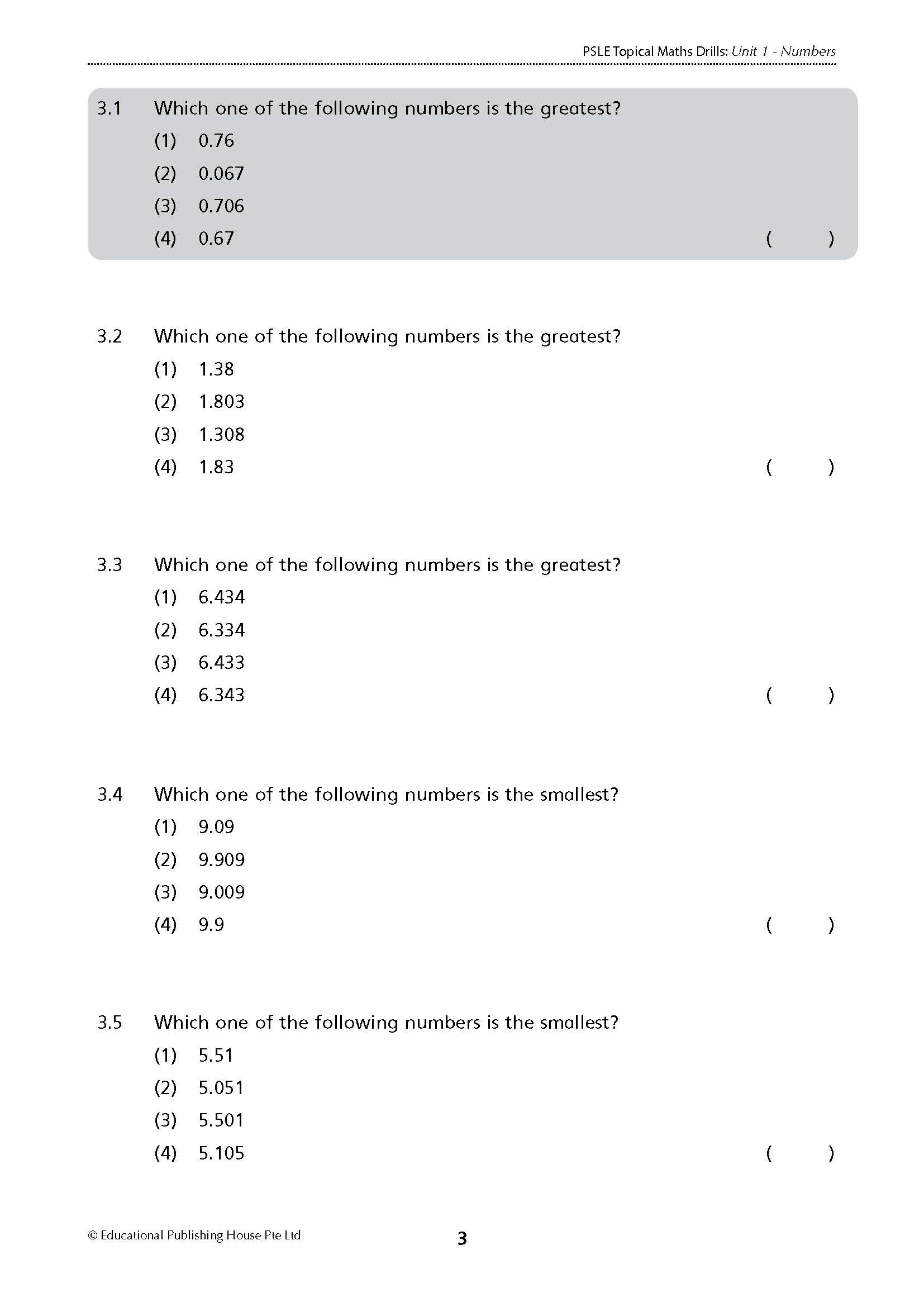 PSLE Topical Maths Drills