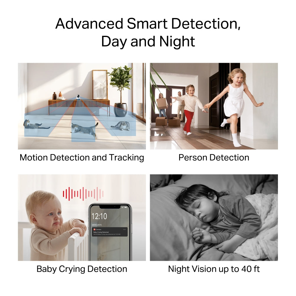 Mercusys MC200 Pan/Tilt Home Security Wi-Fi Camera