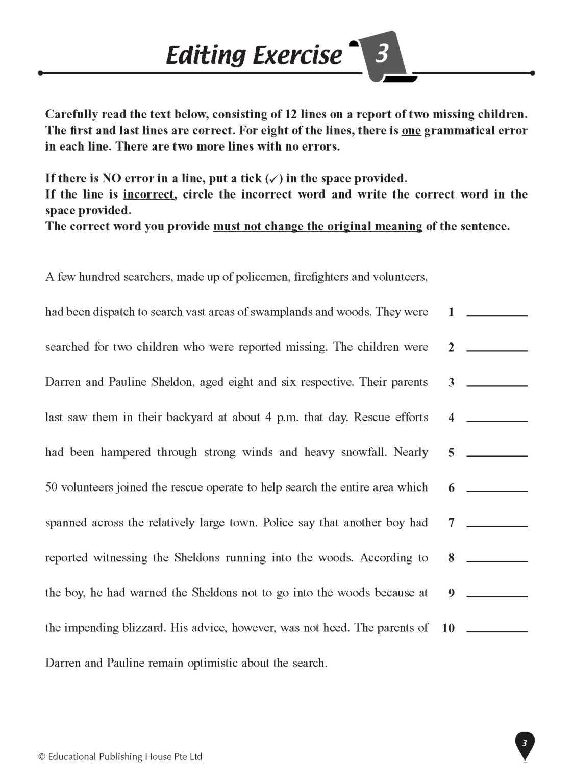 Lower Secondary Express Editing Exercises