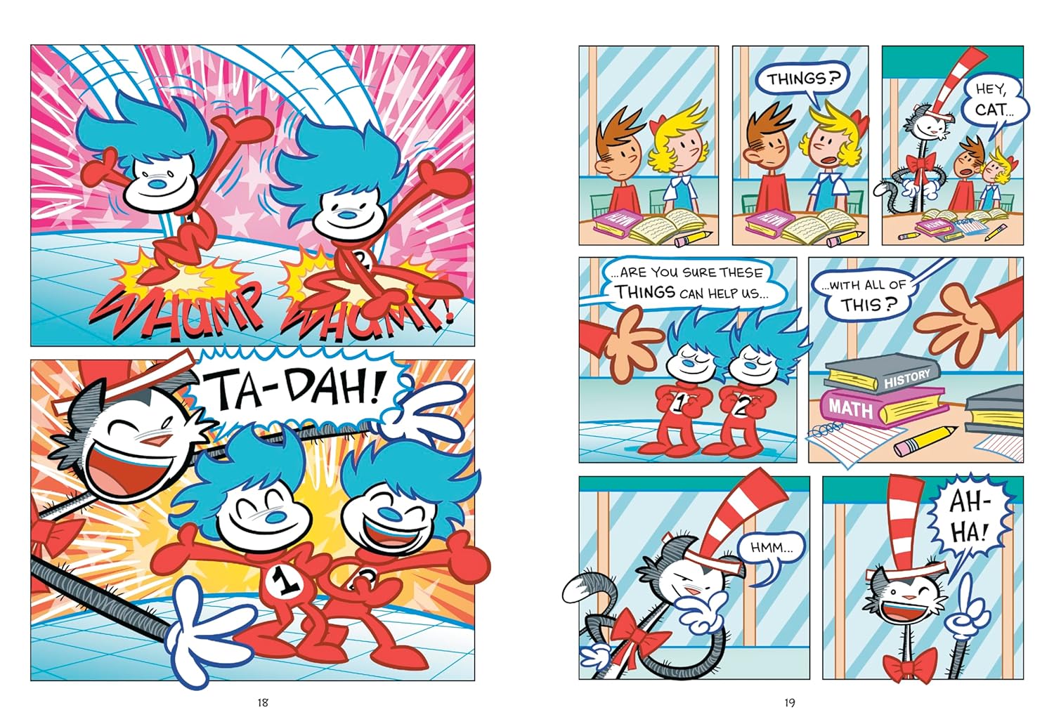 Dr. Seuss Graphic Novel: Thing One and Thing Two Have Homework to Do: A Cat in the Hat Story