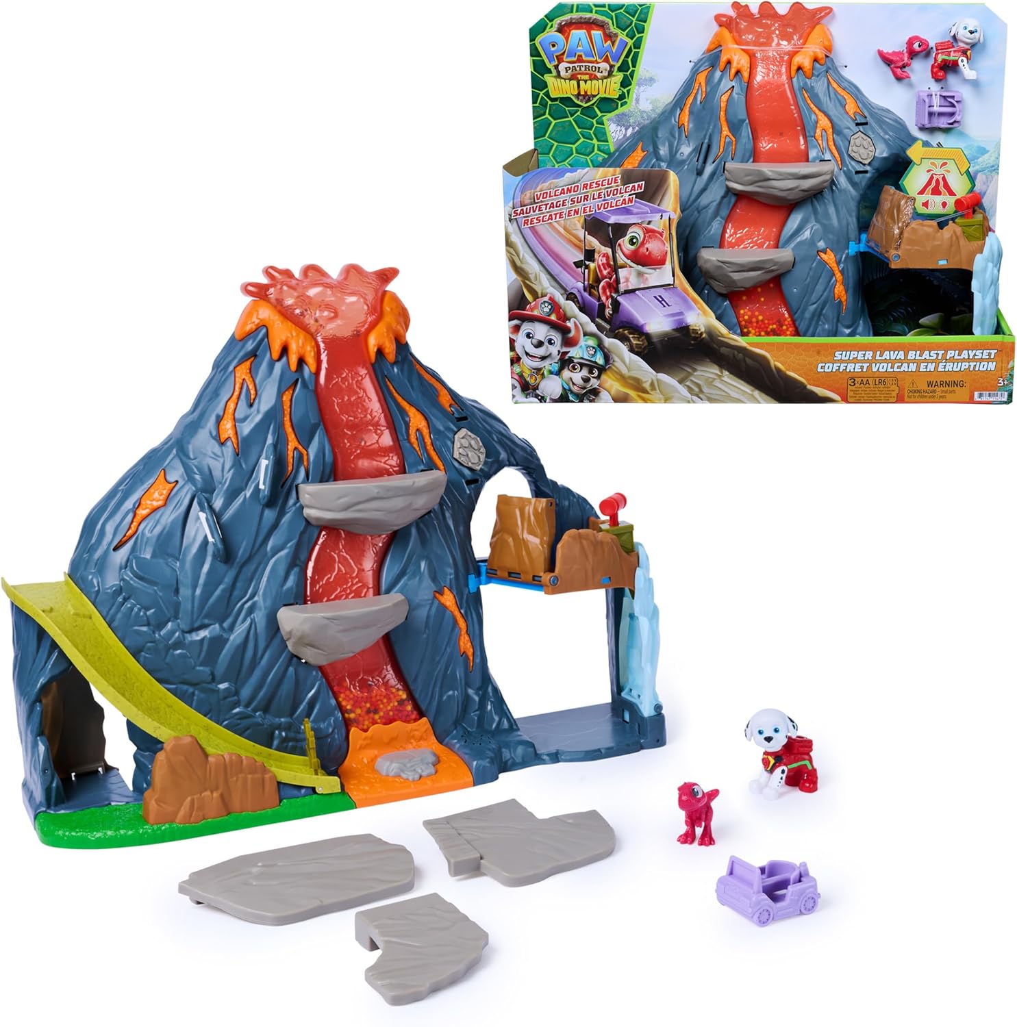 PAW PATROL THE DINO MOVIE SUPER LAVA BLAST VOLCANO PLAYSET