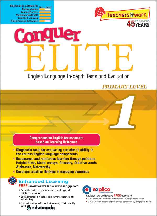 Primary 1 Conquer Elite (English Language In-Depth Tests and Evaluation) Primary Level 1-5th Edition