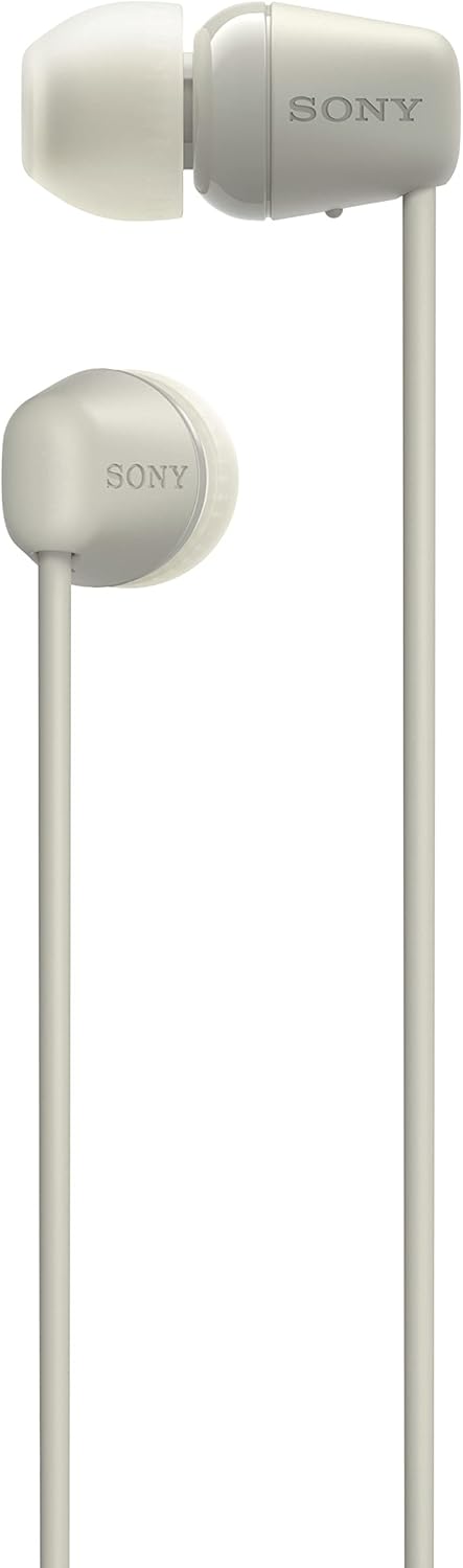 Sony WI-C100 Wireless In-Ear Headphones with Neckband, IPX4 Waterproof and Sweatproof, Up to 25 Hours Battery, Voice Assistant Compatible - Taupe
