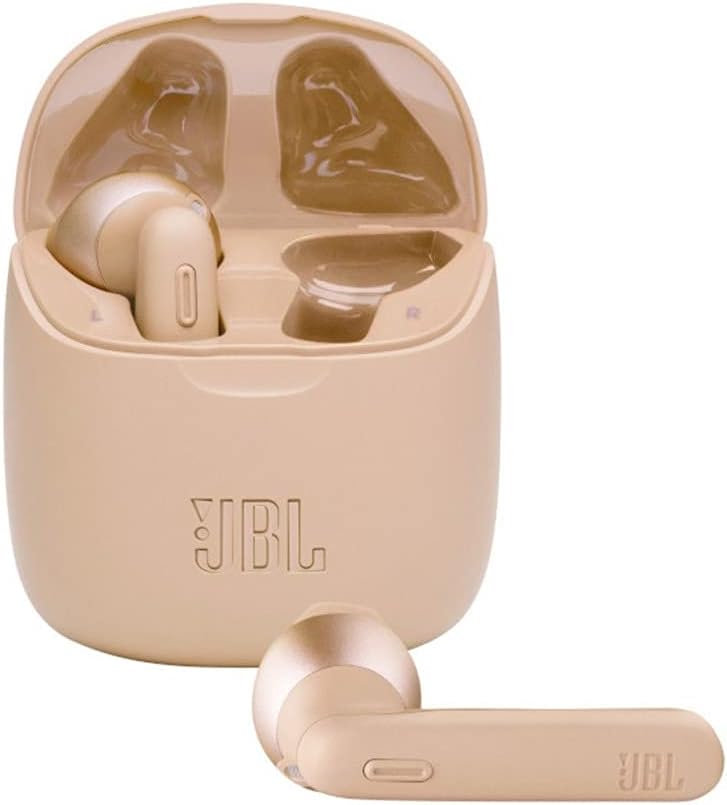 JBL TUNE 225TWS True Wireless Earbuds Headphone with Pure Bass Sounds and Microphone, 12mm Driver, Gold