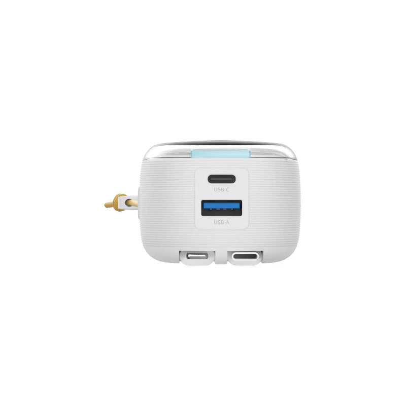 Mazer PowerCharge 15K PD45W Power Bank with Built-in Lightning & USB-C Cables (White)