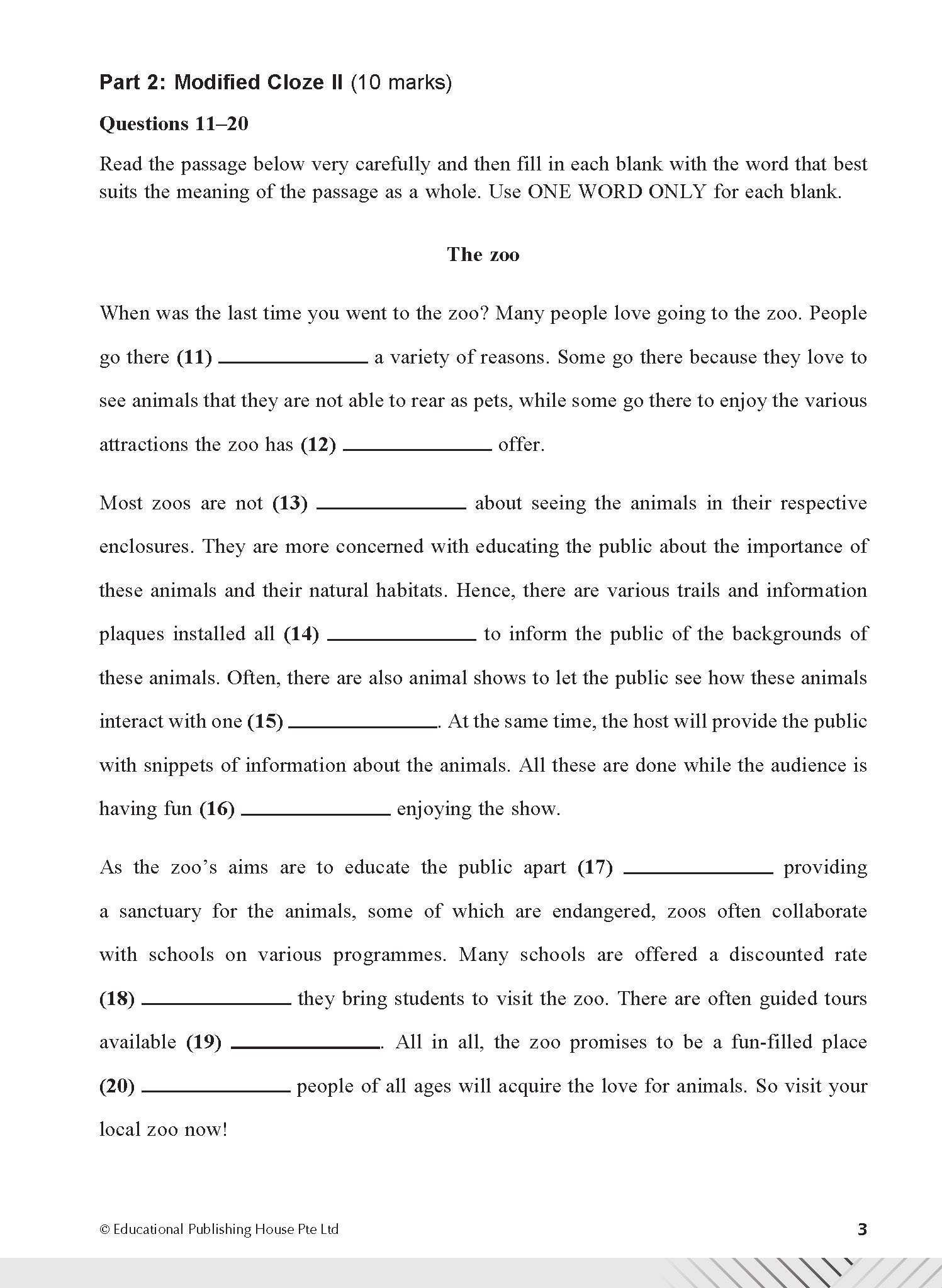 Secondary 1 Normal Technical/G1 English Examination Practice