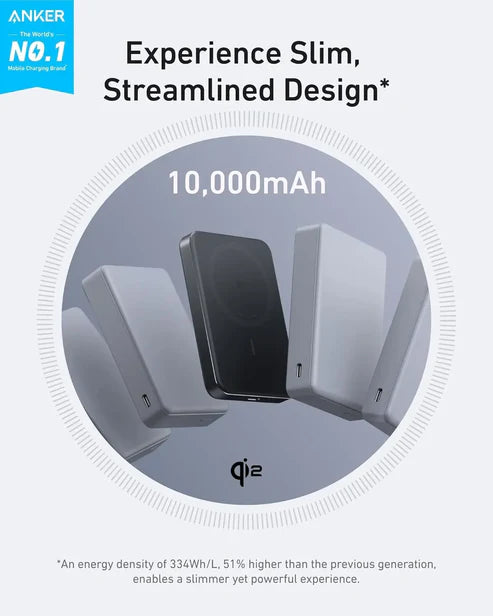 Anker MagGo Ultra-Slim 10000mAh Qi2 Certified 15W Power Bank A1664 (Green)