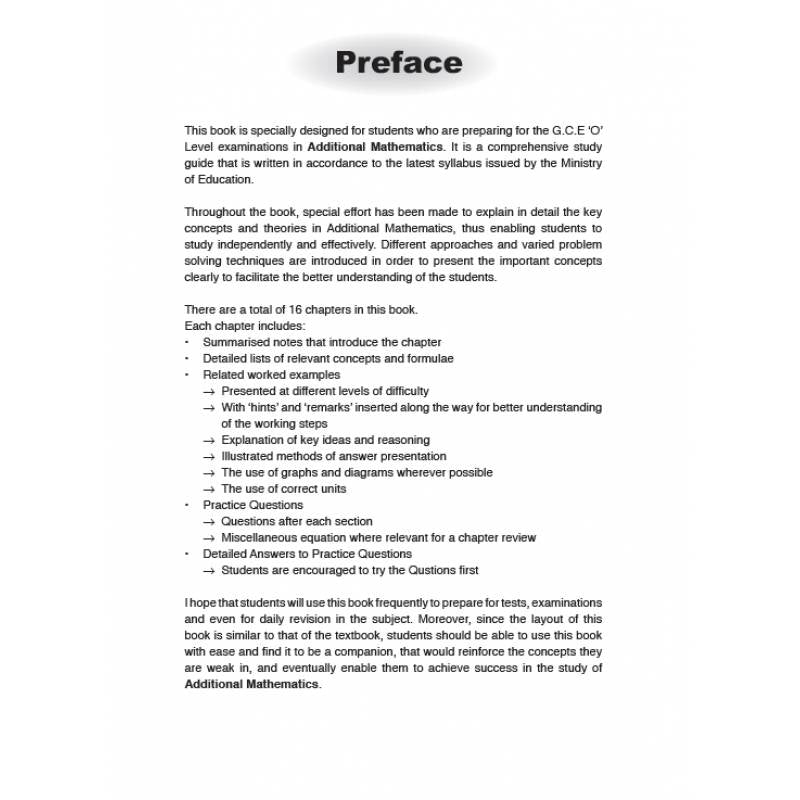 O-Level Additional Mathematics Topical Guide - Revised Edition