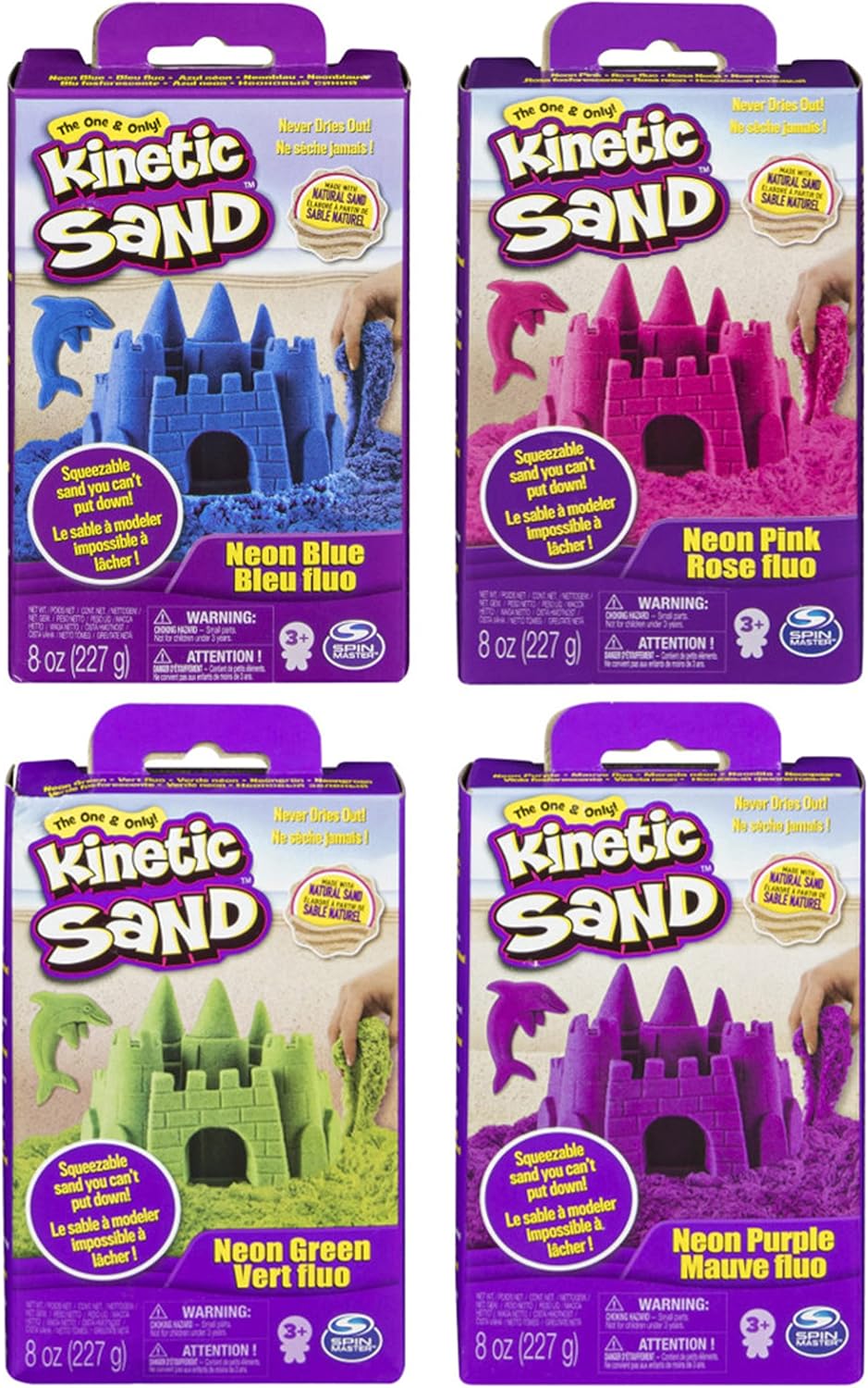 SPIN MASTER KINETIC NEON SAND BOX 8OZ ASSORTED