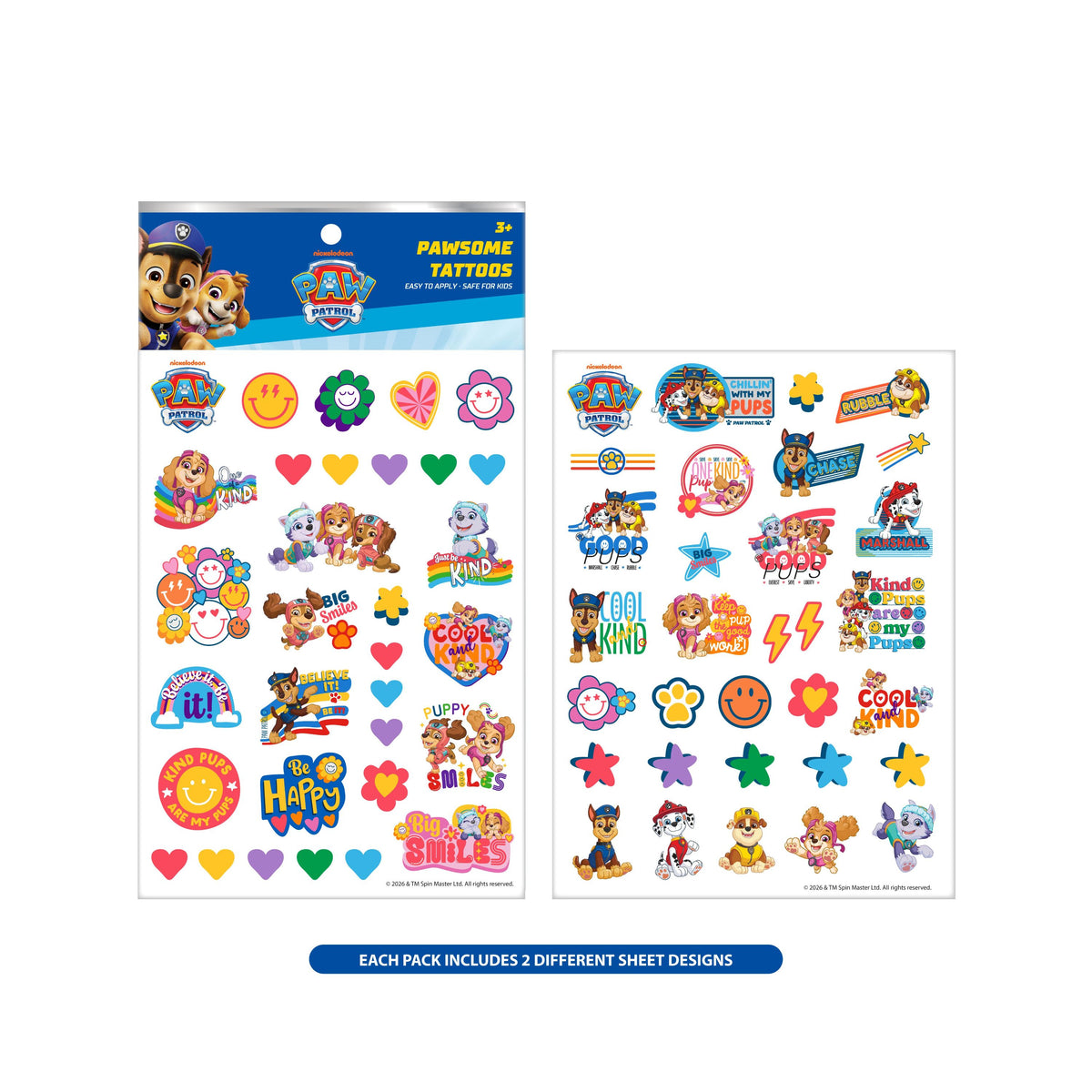 Paw Patrol Tattoo Sticker 2 Sheets Set, PAWP-TTS-2