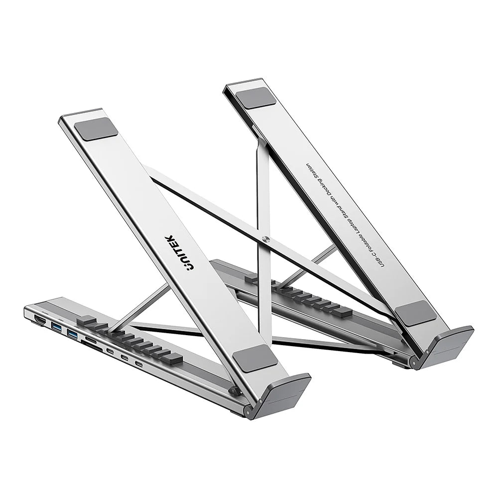 Unitek D1137AGY01 Foldable Laptop Stand with Docking Station