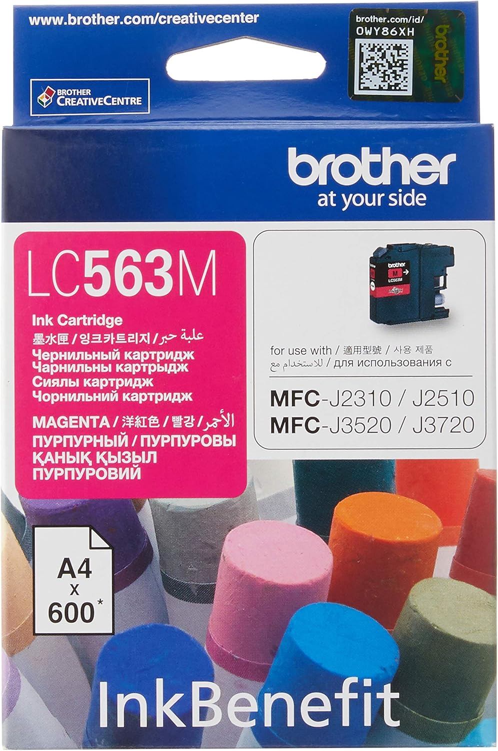 Brother LC563M Original Ink Cartridge Compatible with MFC Series, 600 Pages, Magenta