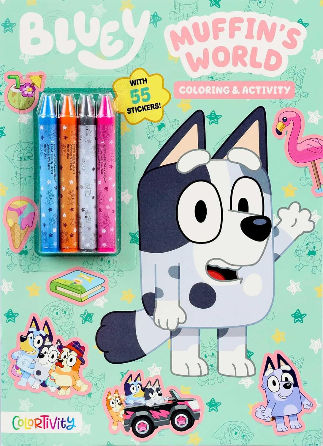 Bluey: Muffin's World (Color & Activity with Crayons) Paperback