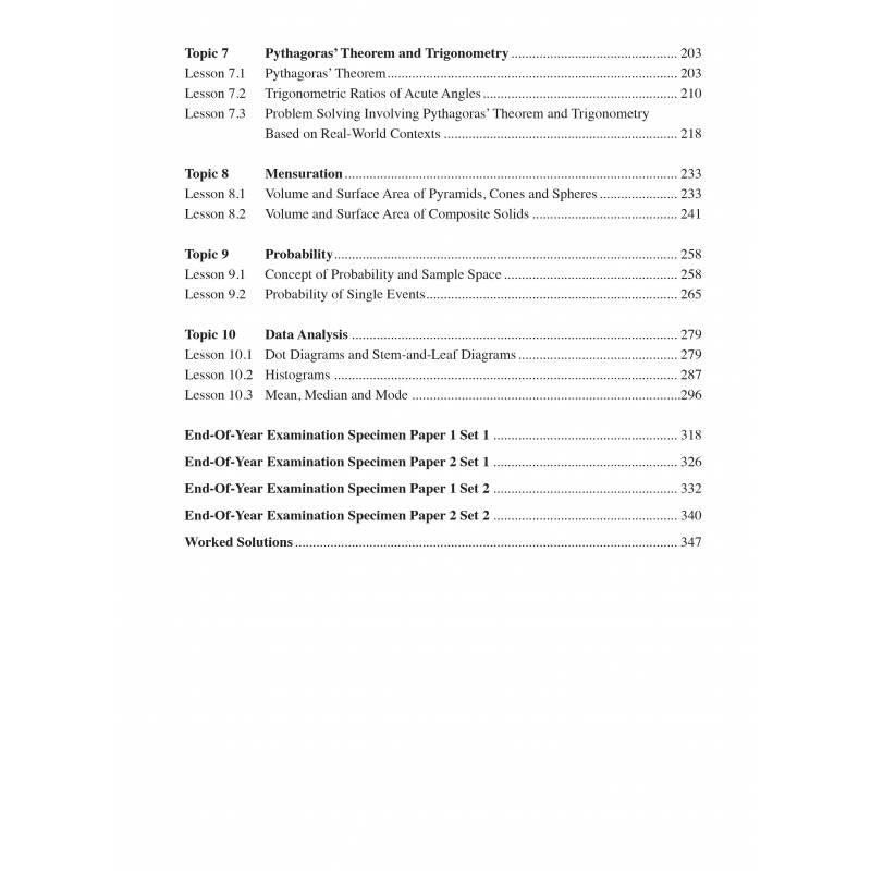 Secondary 2 Mathematics Topical Guide - Revised Edition 2021