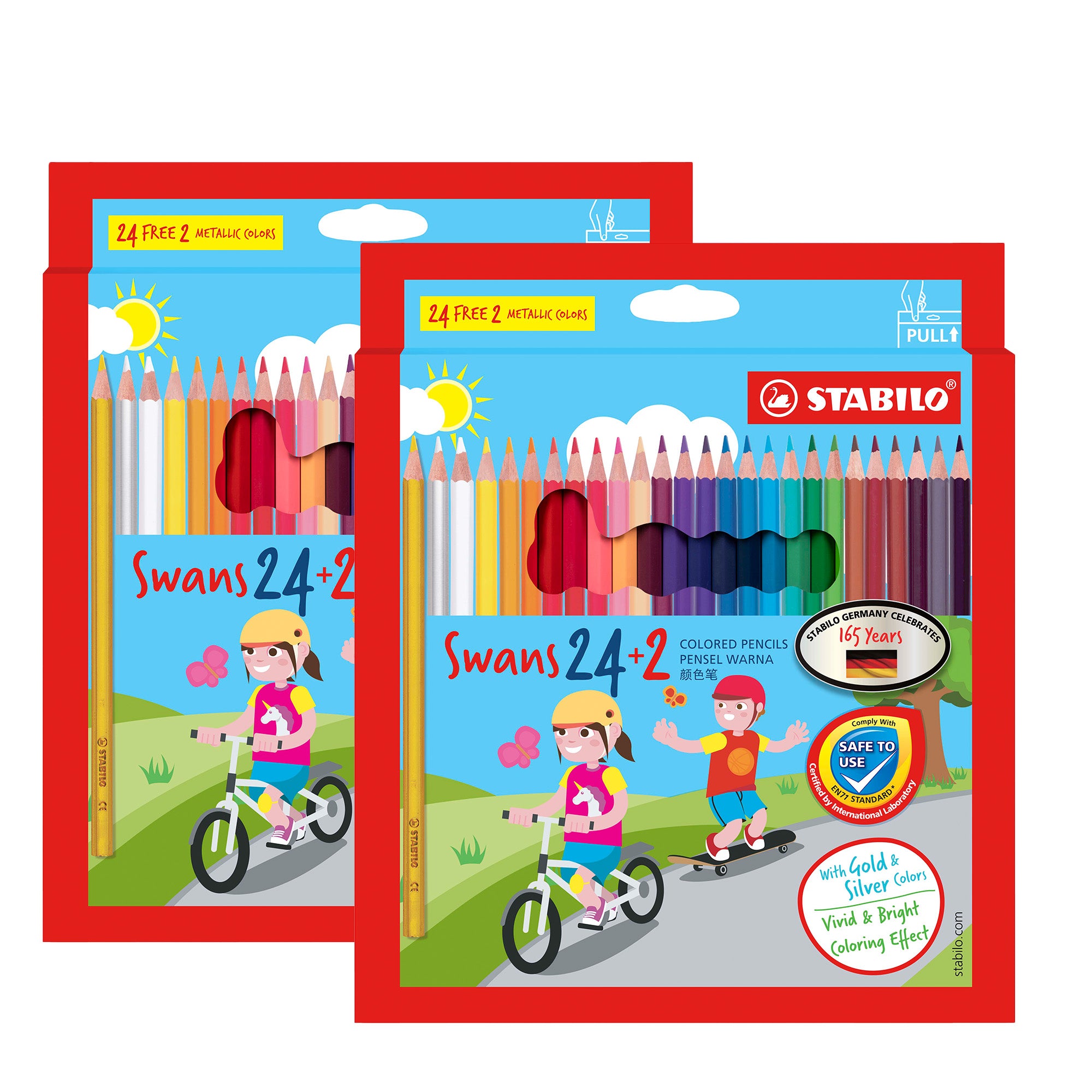 SWANS COLOUR PENCIL 24+2 COL TWIN PACK