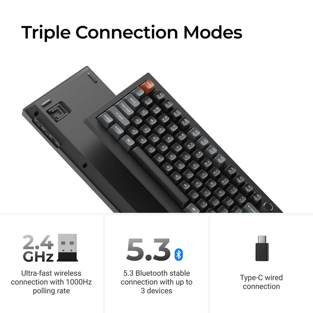 Keychron V6 Ultra 8K Wireless Custom Mechanical Keyboard - Brown