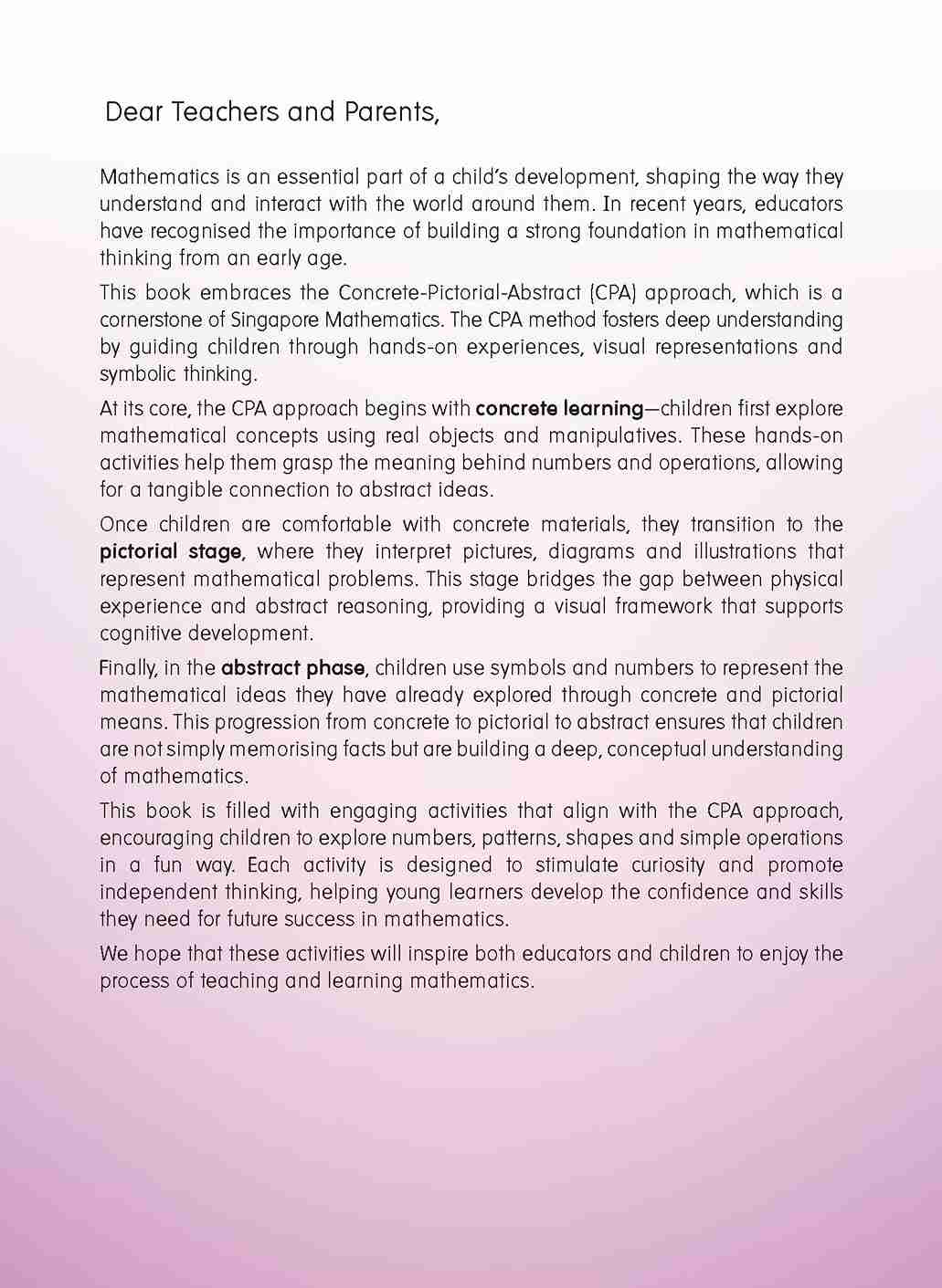 Preschool  LEARNING+ MATHEMATICS Concrete • Pictorial • Abstract Approach (4 – 6 Years)