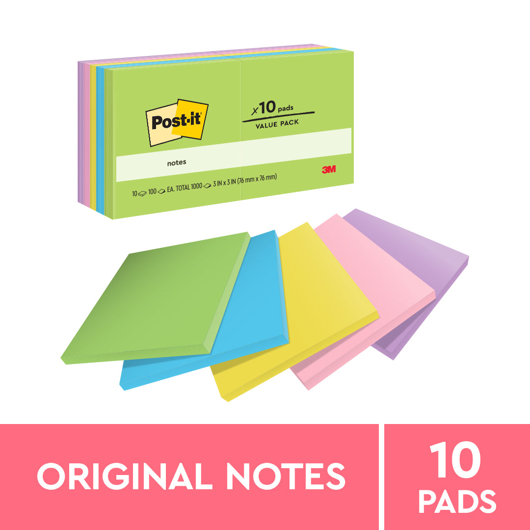 Post-it® 654-10AU Jaipur Colours Notes 3x3" 10Pads/Pack