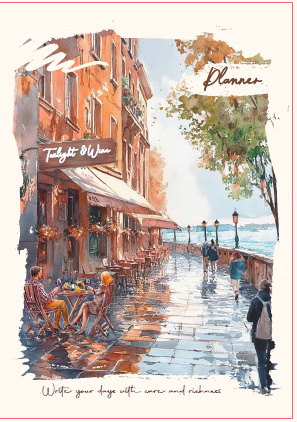 Undated Planner Notebook'25 Twilight & Wine A5