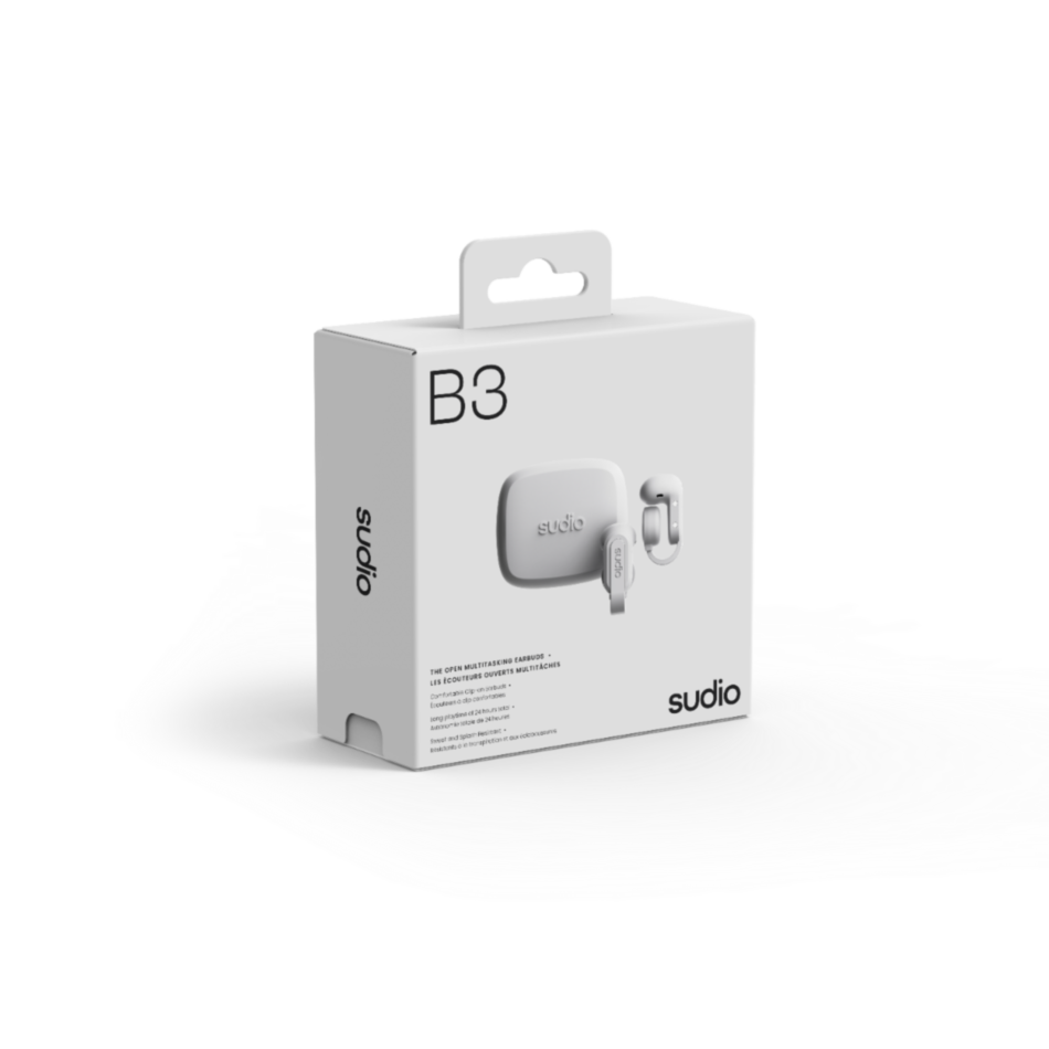 Sudio B3 Open-Ear True Wireless Earbuds – White