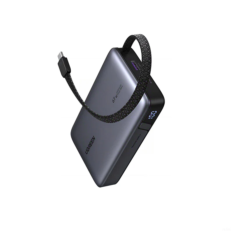 Ugreen PB550 20000mAh 65W CCC PD PB with Built-in Cable - Black