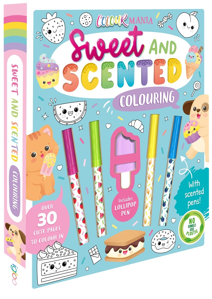 Sweet and Scented Colouring (Colouring Kit With Scented Pens) Paperback 