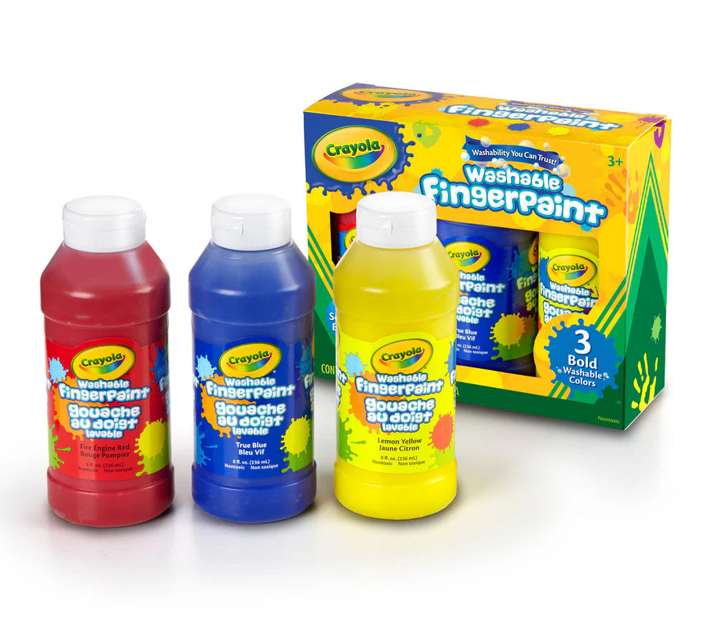 Crayola Washable FINGER PAINT 8oz - 3'S Primary Colours