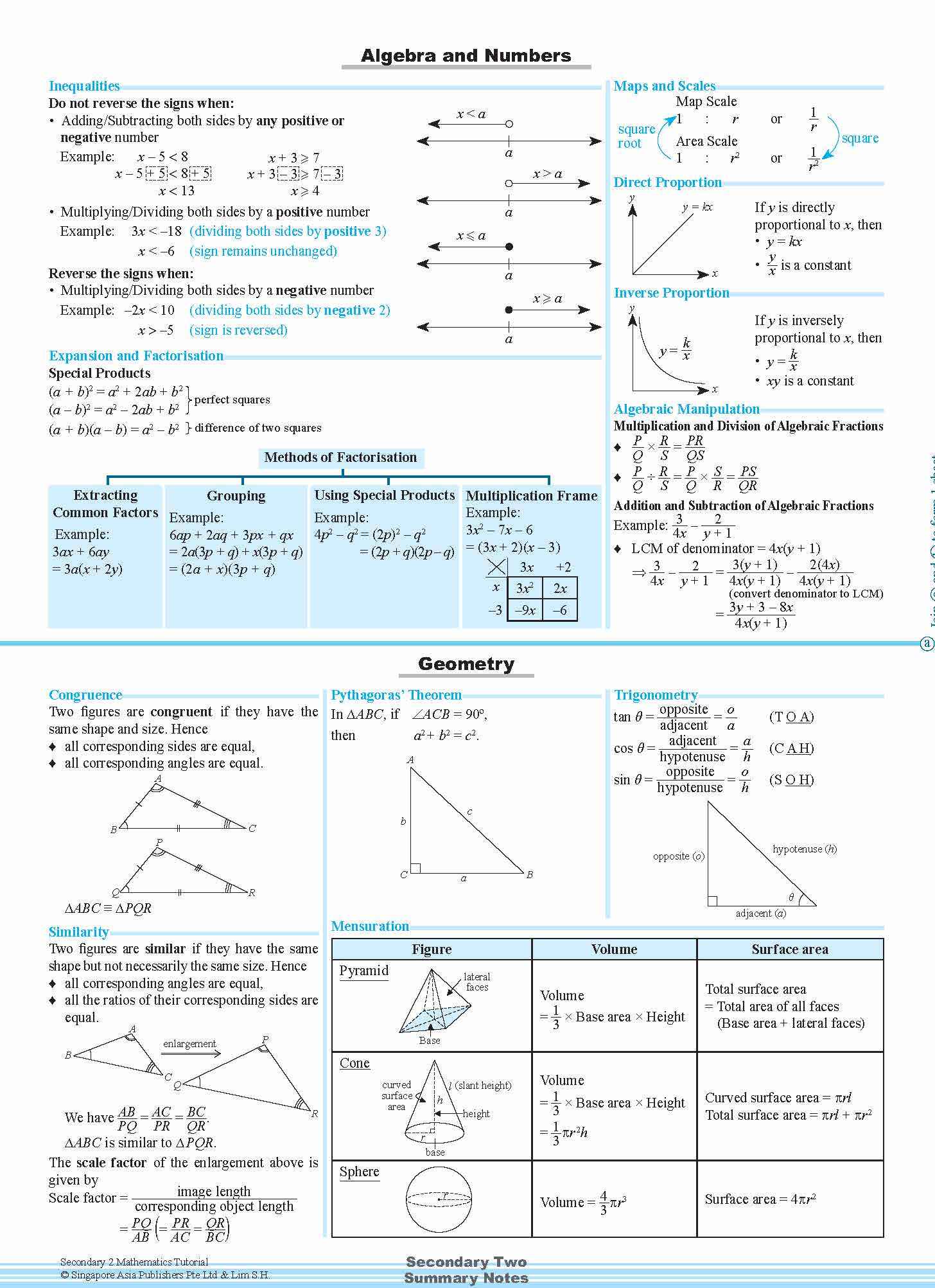 Secondary 2 Mathematics Tutorial 2A [G3] - 5th Edition