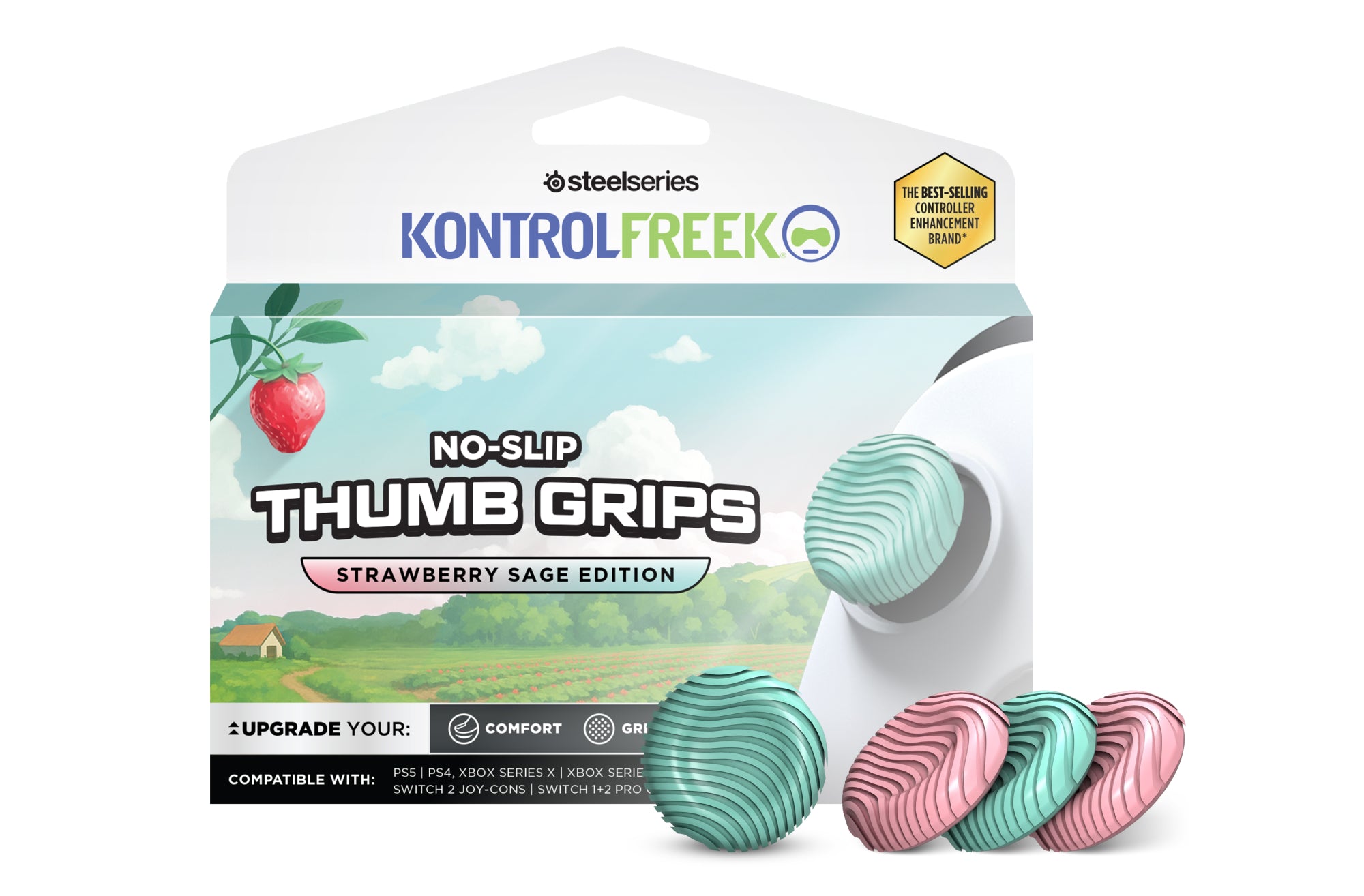 KontrolFreek Strawberry Sage Thumb Grips for Nintendo Switch 2
