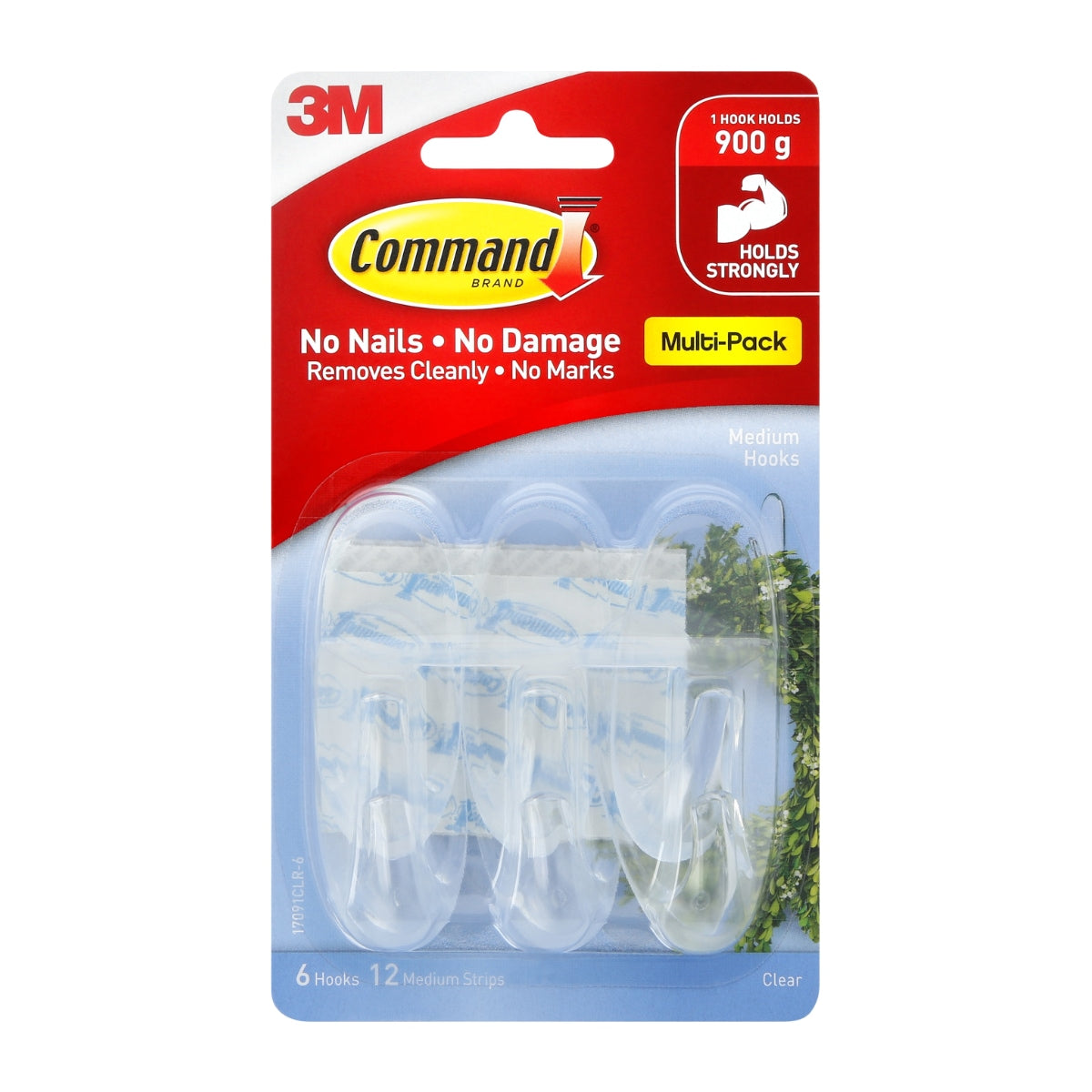 Command™ Clear Medium Hooks With Clear Strips Value Pack 17091clr-vp 