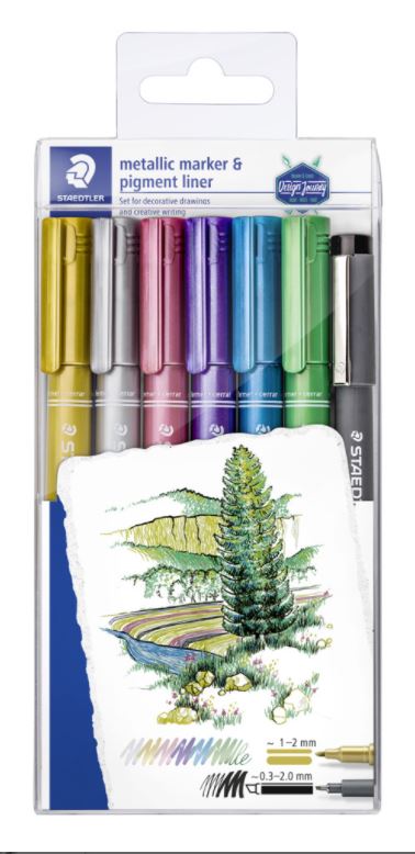 STAEDTLER METALLIC MARKER 6PCS & PIGMENTLINER