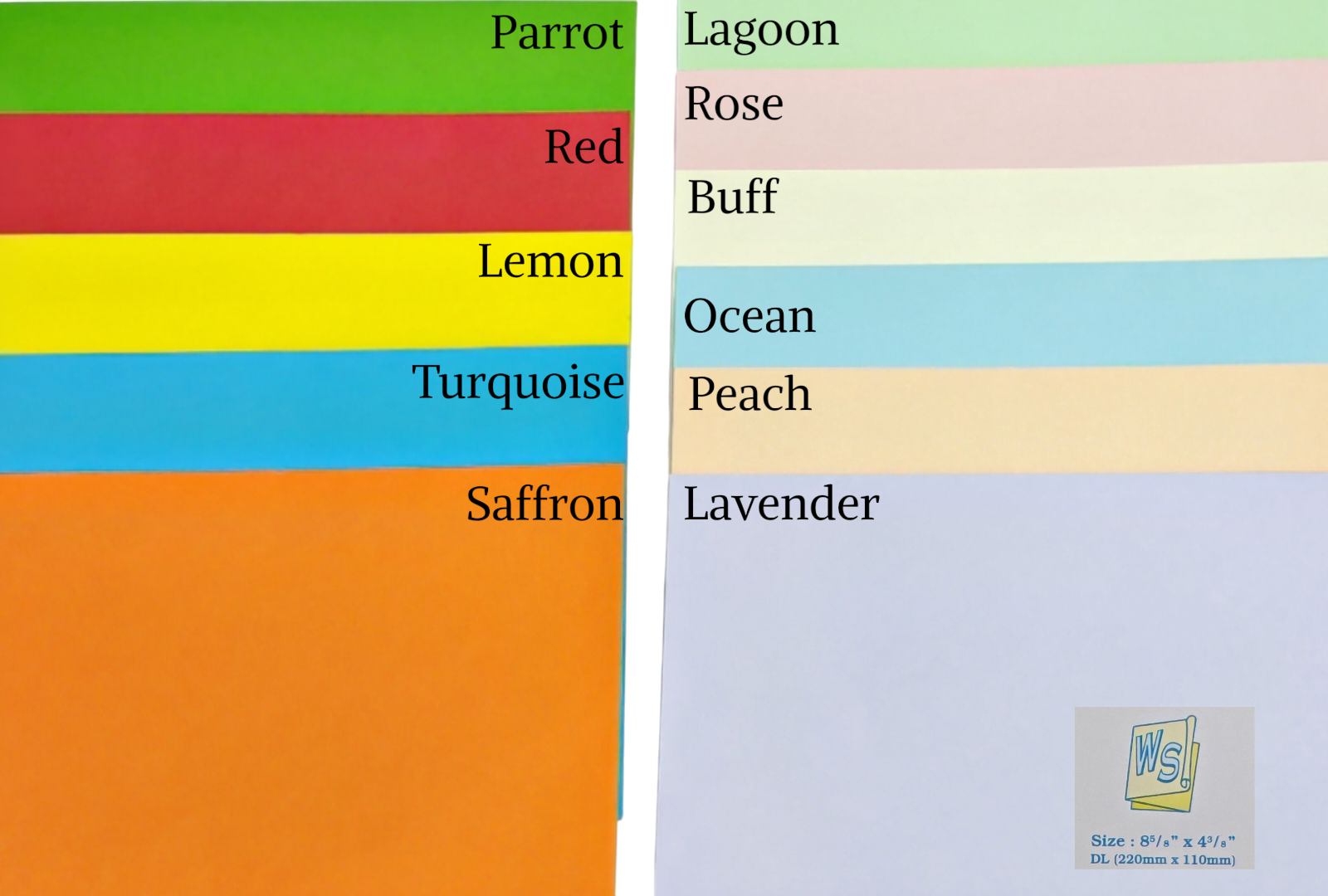 Waysin Multi Colour Envelopes Peel & Seal (DL Size) 110mm X 220mm - 20pcs