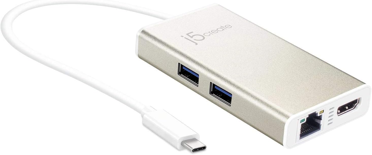 j5Create JCA374 USB Type-C to HDMI + Gigabit Ethernet + USB 3.0 Multi-Adapter