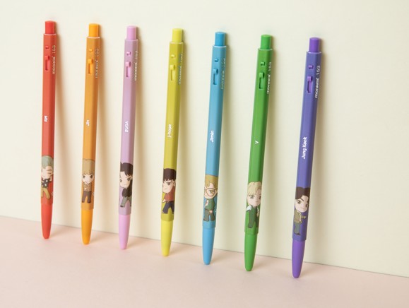 Monami 153 Ballpoint Pen 0.5mm 7-Color Set – BTS TinyTAN Dynamite Limited Edition