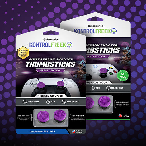 KontrolFreek FPS Frenzy Performance Thumbsticks for PlayStation 5 Controller, Purple/Black