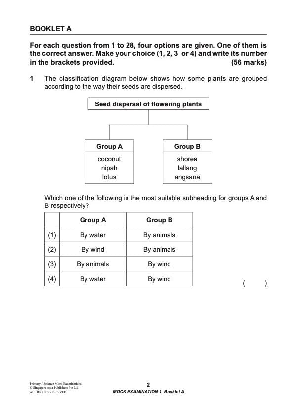 Primary 5 Science Mock Examinations