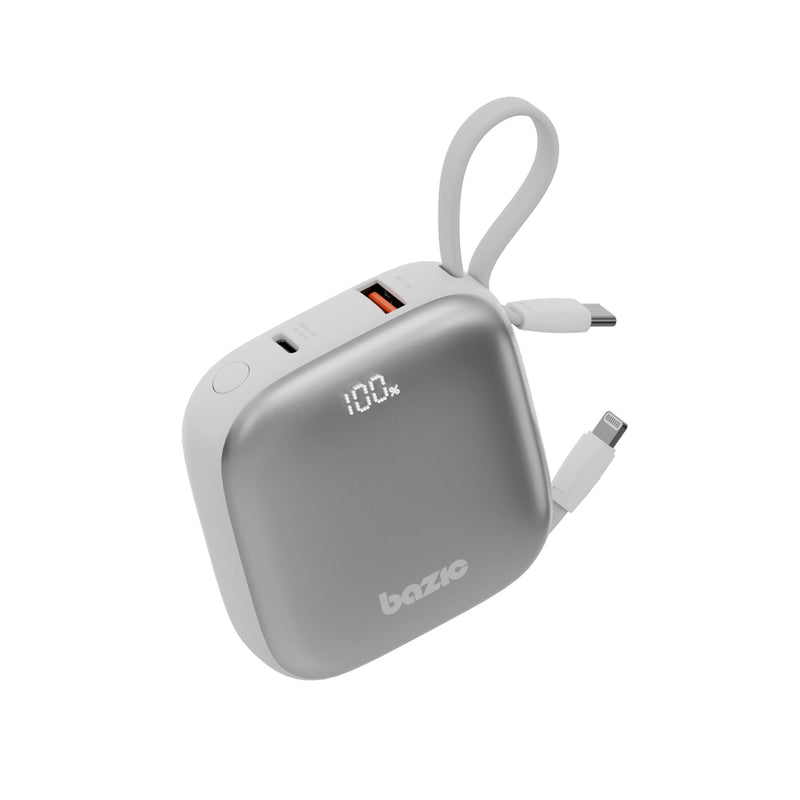 GoPower Fusion 10K 20W Power Bank with USB-C & Lightning (White)