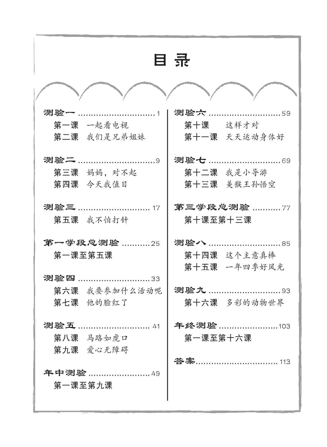 Primary 4 Chinese Class Tests By Topics 课堂华文测验