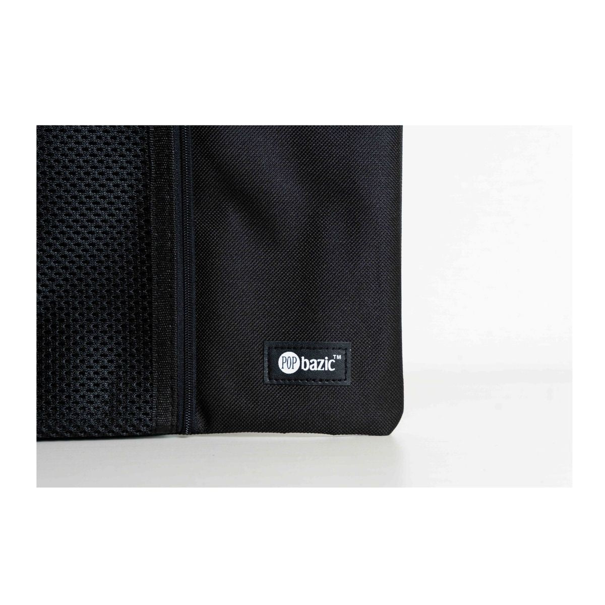 Pop Bazic 3-Pocket Zipper Bag A4 - Black