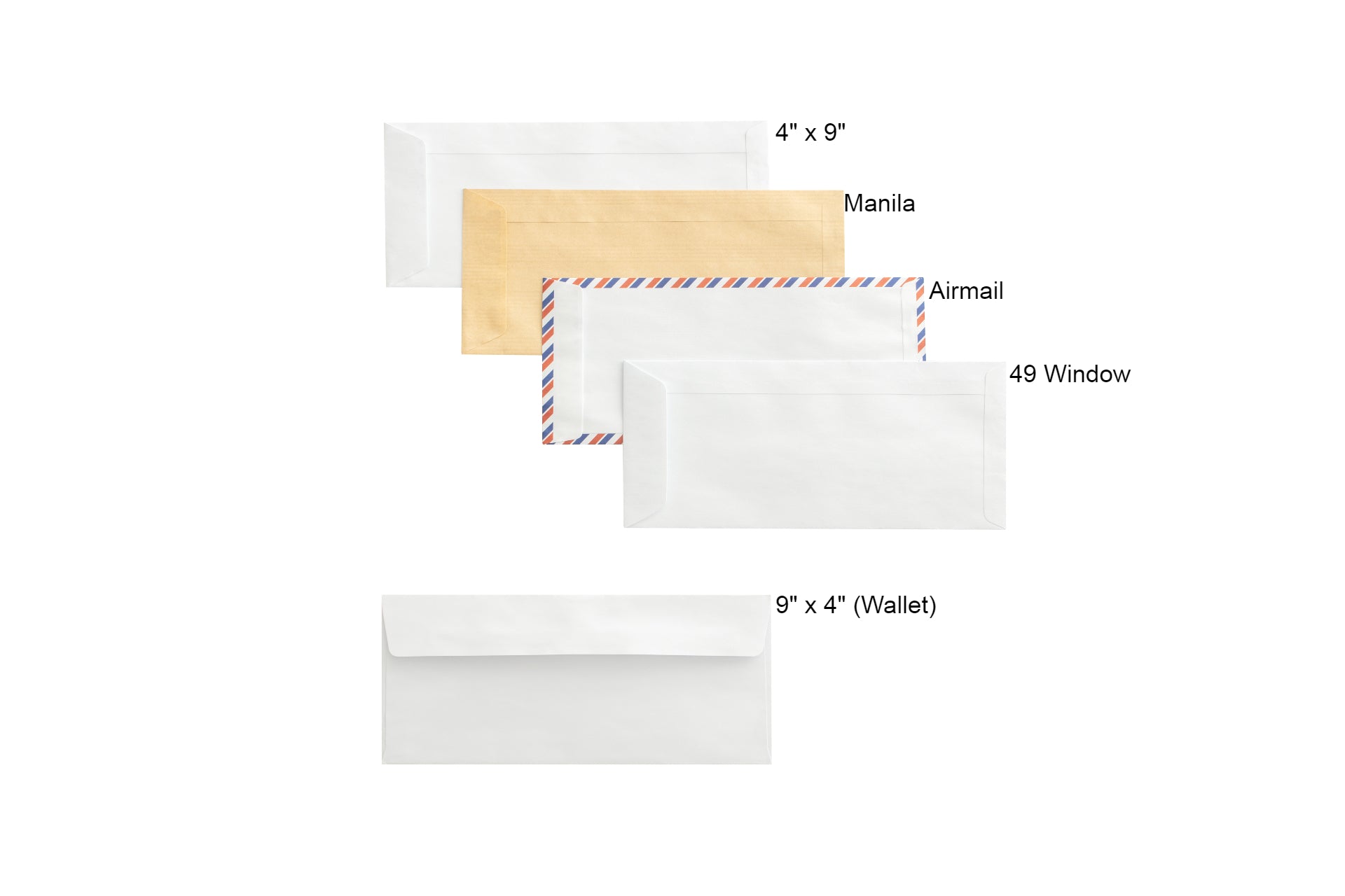 Waysin White Envelope With Window Peel & Seal 102mm X 229mm - 50pcs