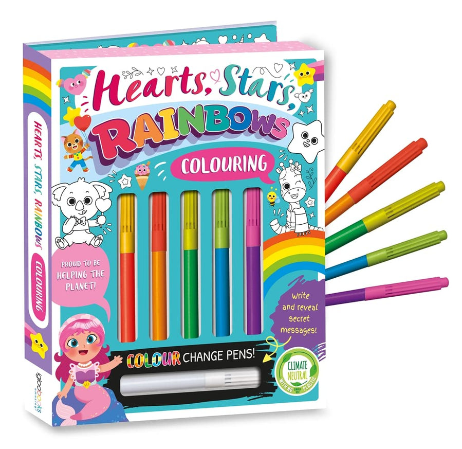 Hearts, Stars, Rainbows Colouring (Paperback)