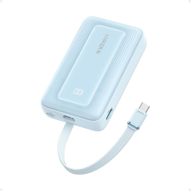 Anker A1688H11-BK 10000mAh PD30W Built-In USB-C Cable Powerbank - Blue