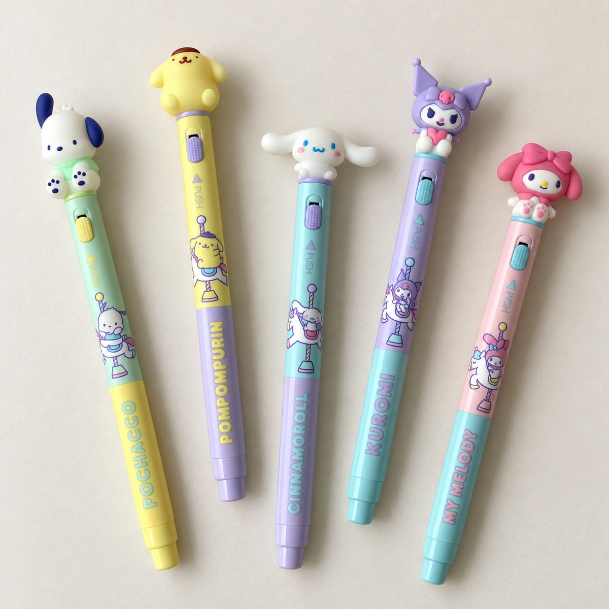  Sanrio Characters Light Up Gel Pen With 2 Refills 0.5mm Assorted 