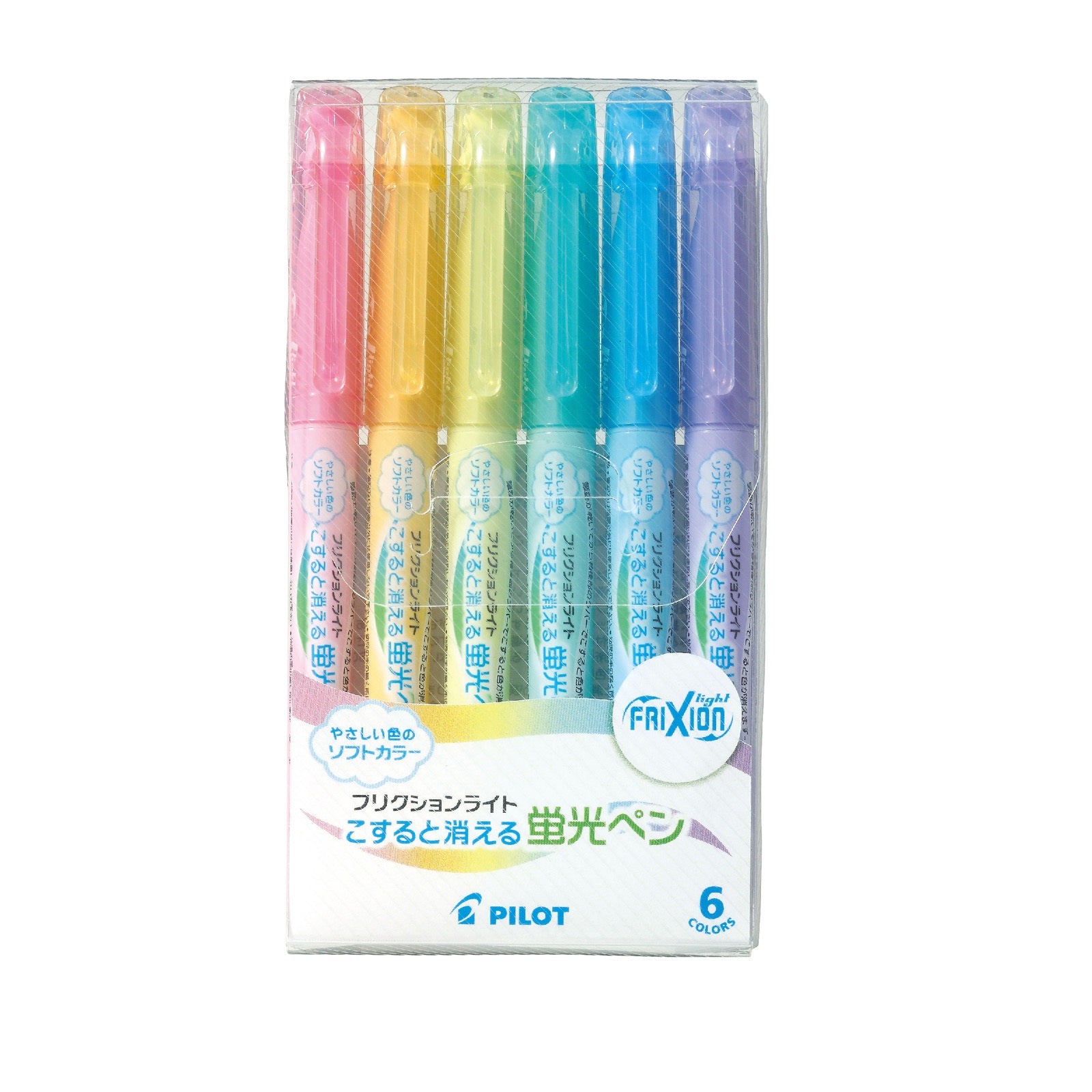 Pilot Frixion Light Erasable Highlighters Set Of 6 Colors (pastel)
