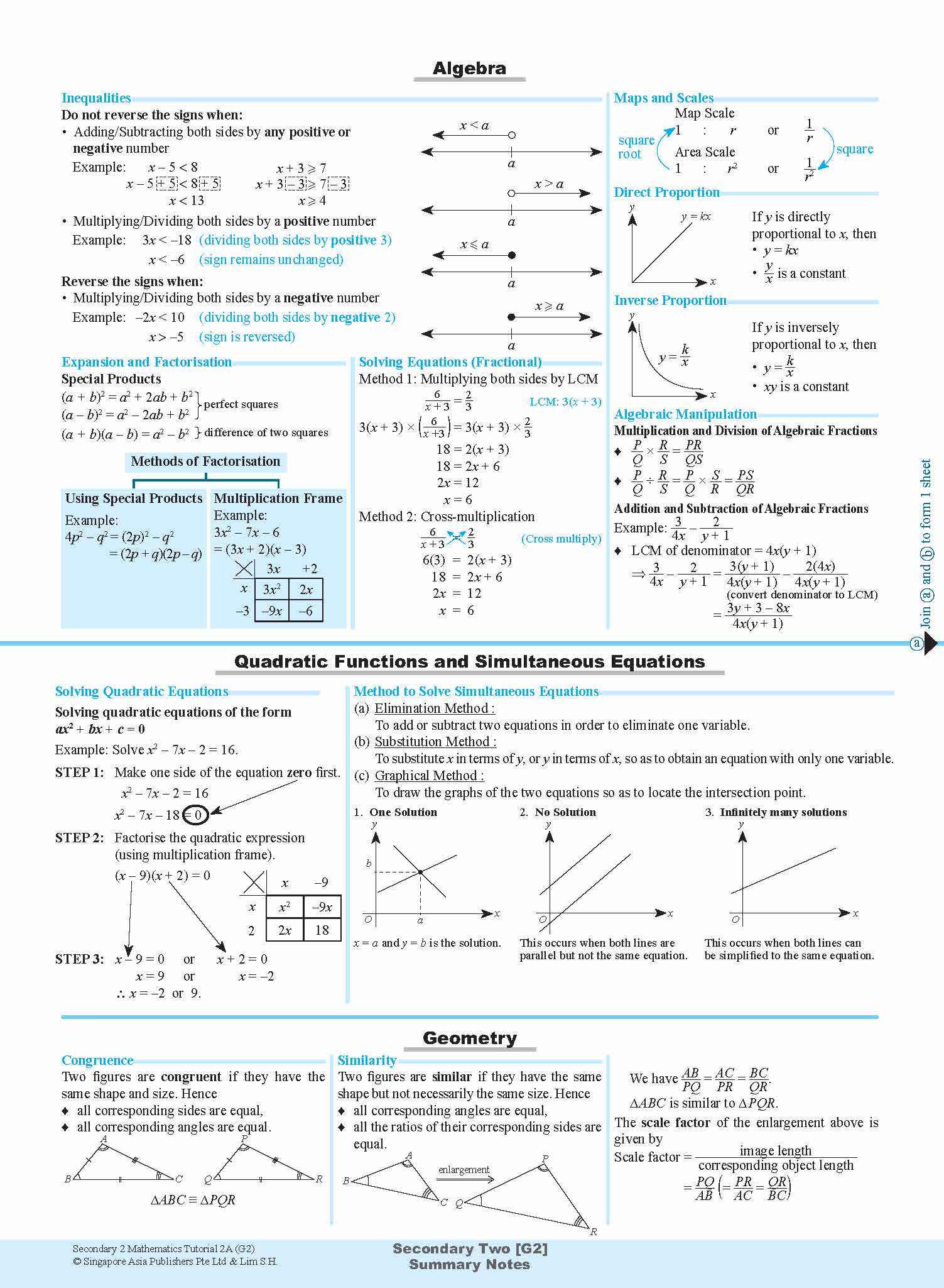 Secondary 2 Mathematics Tutorial 2A [G2] - 4th Edition