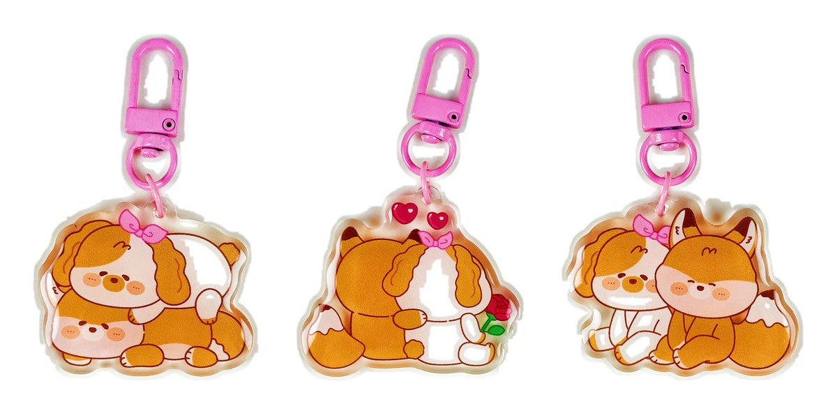 Cute Doggy Acrylic Keychain – Assorted Design