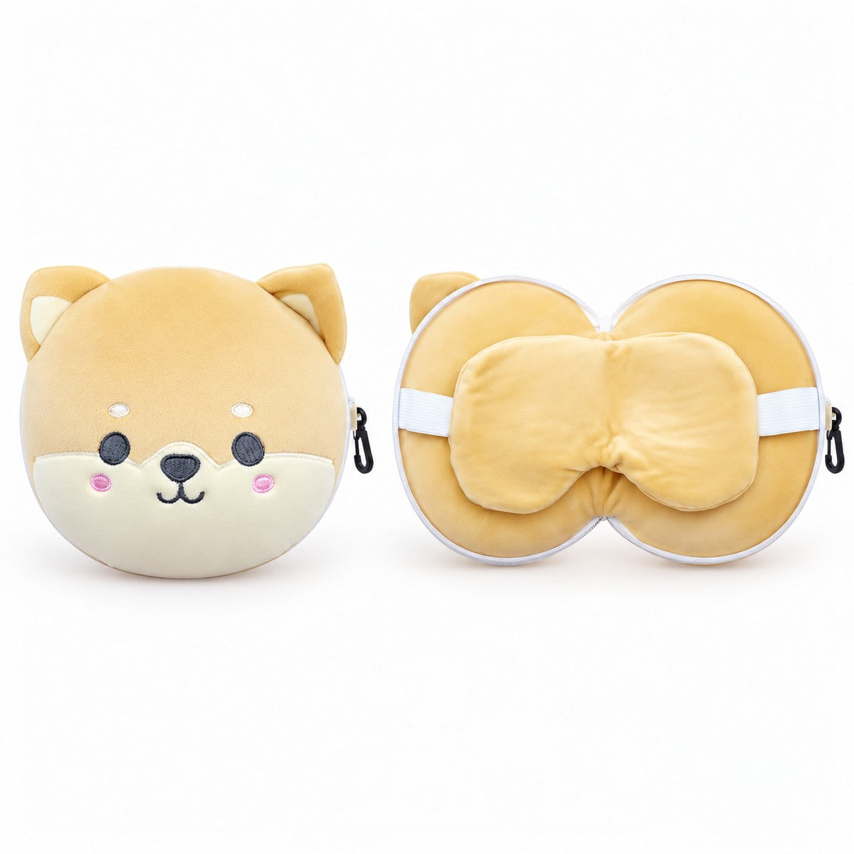  2 In 1 Plush Eye Mask And Head Rest Cushion - Cute Shiba 