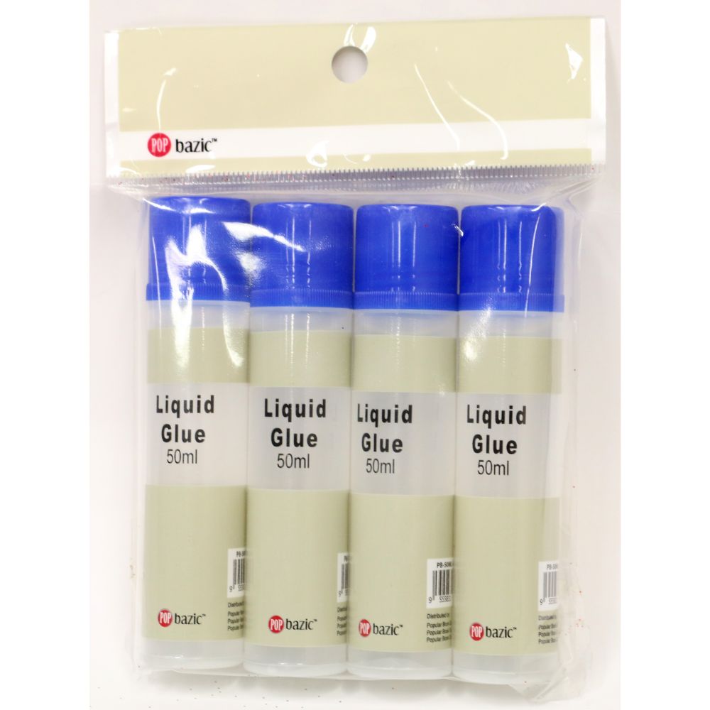 POP BAZIC Liquid Glue 50ML 4's