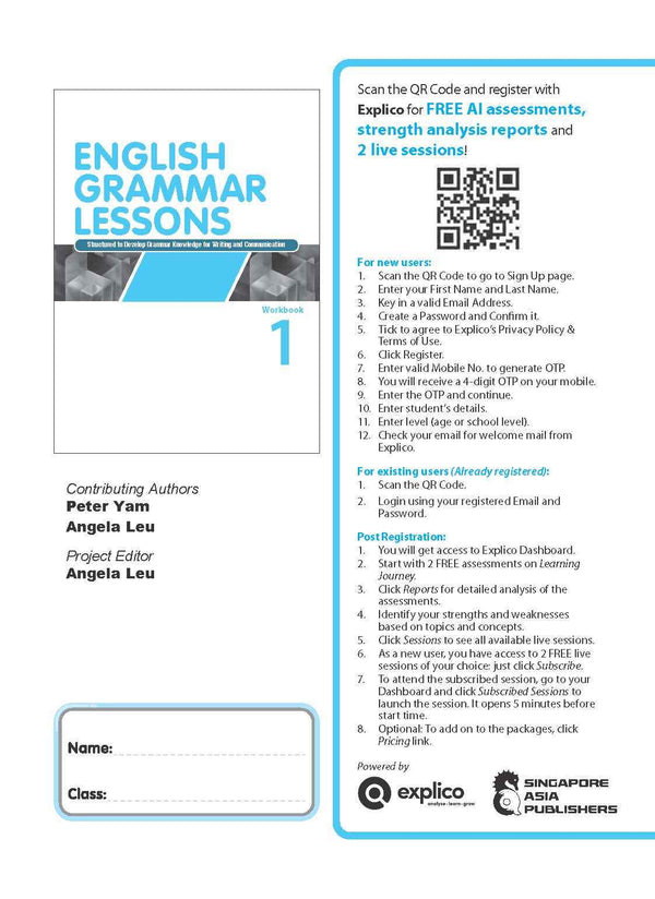 English Grammar Lessons Workbook 1
