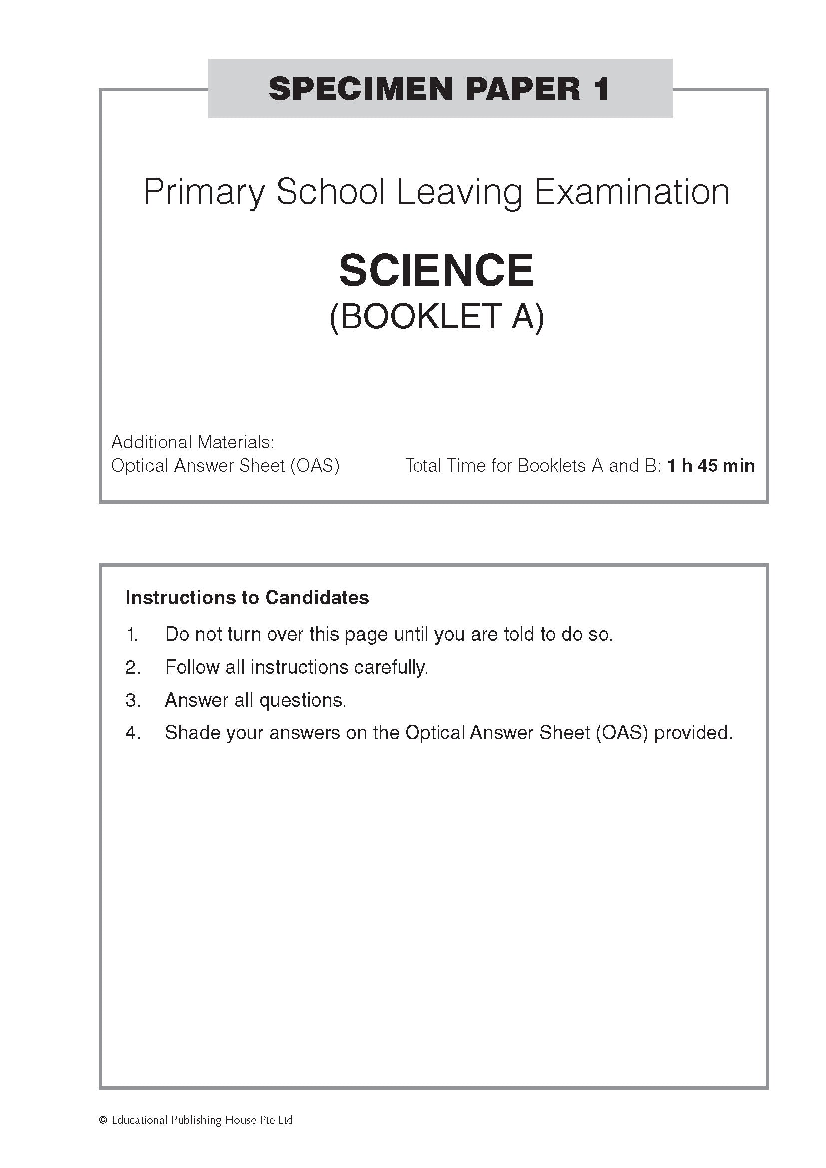 Psle Science Specimen Papers